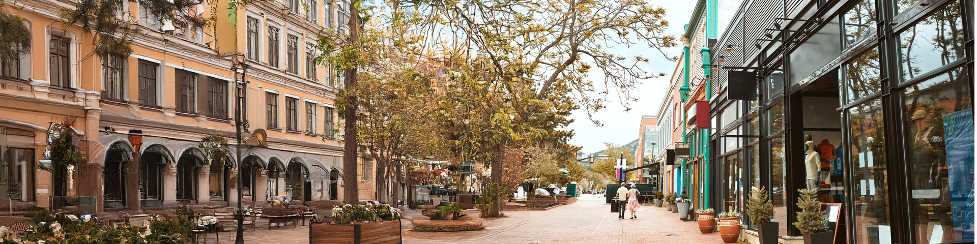 street with small businesses on it